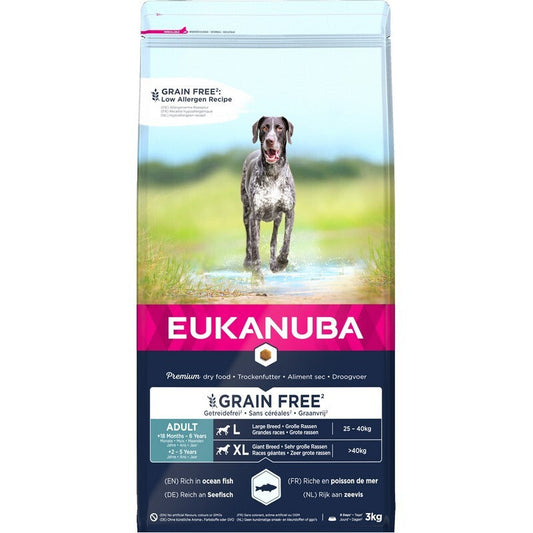 Eukanuba Adult Large Breed Grain Free Ocean Fish 3kg x 3 Eukanuba