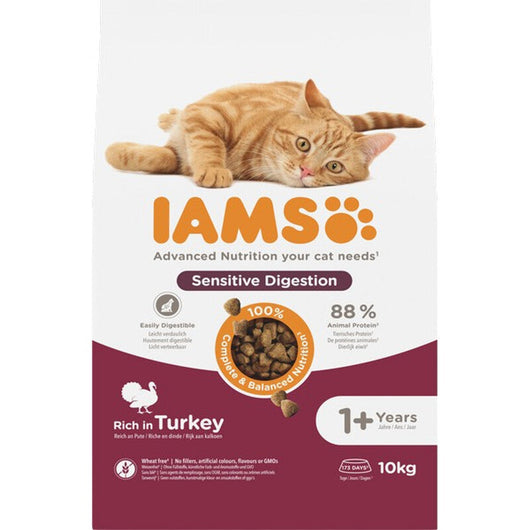 Iams Cat Adult Sensitive Digestion with Turkey 10kg Iams