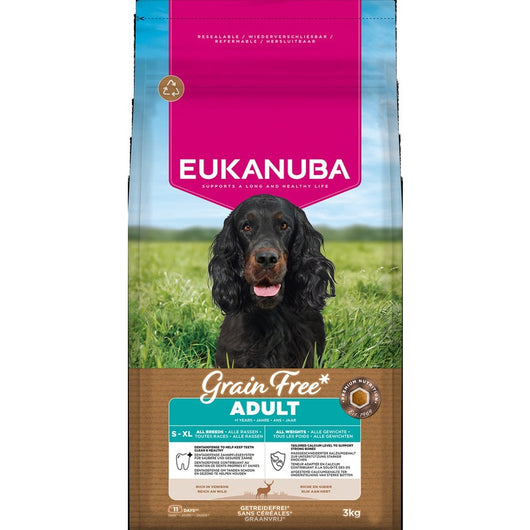 Eukanuba Adult Grain Free All Breeds Venison 3kg x 3 Eukanuba