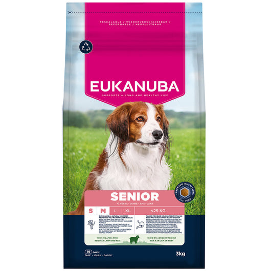 Eukanuba Senior Small Medium Breed Lamb & Rice 3 kg x 3 Eukanuba