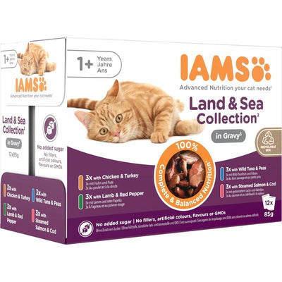 Iams Delight Adult Land & Sea Collection in Gravy 85g x 12 Iams