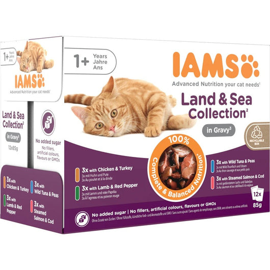 Iams Delight Adult Land & Sea Collection in Gravy 85g x 12 Iams