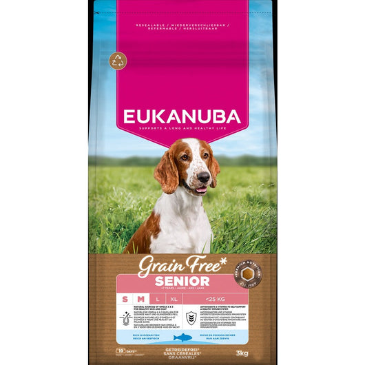Eukanuba Senior Small/Medium Grain Free Ocean Fish 3kg x 3 Eukanuba