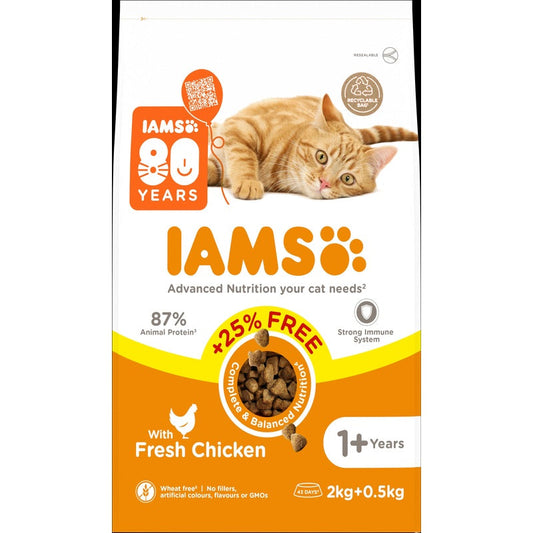 Iams Cat Adult with Chicken 80th Birthday + 25% 2.5kg Iams