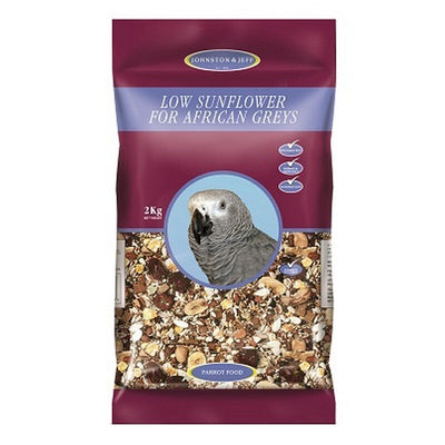 Johnston & Jeff Low Sunflower Diet African Grey Parrot 2kg x 6 Johnston & Jeff