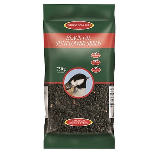 Johnson & Jeff Black Oil Sunflower Seeds 750gx12 Johnston & Jeff