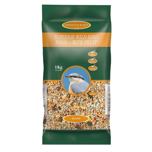 Johnston & Jeff Superior Wild Bird with Fruit No Mess 12 x 1kg Johnston & Jeff
