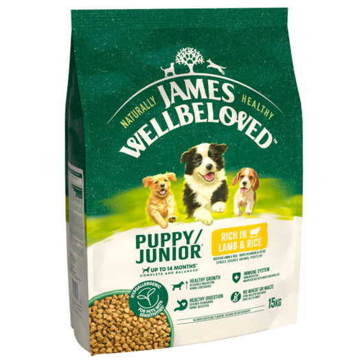 James Wellbeloved Puppy/Junior Lamb & Rice 15kg James Wellbeloved