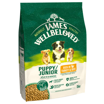 James Wellbeloved Puppy/Junior Turkey & Rice 15kg James Wellbeloved