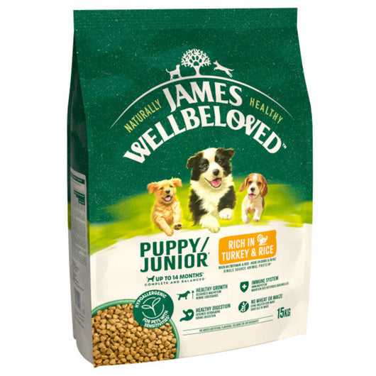 James Wellbeloved Puppy/Junior Turkey & Rice 15kg James Wellbeloved