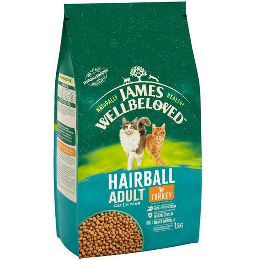 James Wellbeloved Adult Cat Hairball Turkey 1.5kg James Wellbeloved