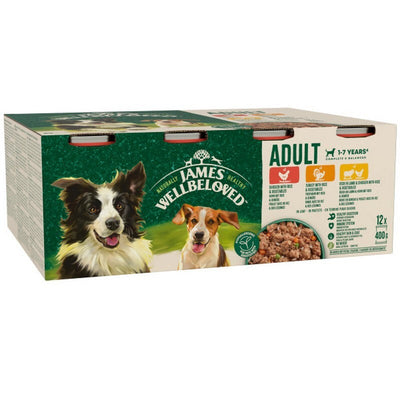 James Wellbeloved Dog Adult Turkey, Lamb & Chicken in Loaf Tins 400g x 12 James Wellbeloved