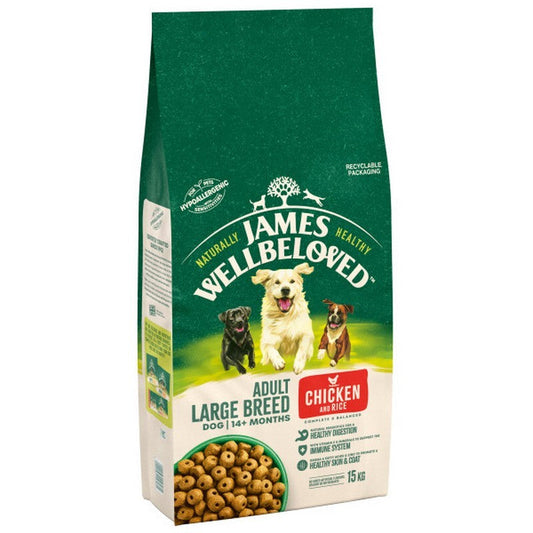 James Wellbeloved Adult Large Breed Chicken & Rice 15kg James Wellbeloved