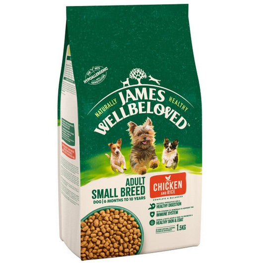 James Wellbeloved Adult Small Breed Chicken & Rice 1.5kg James Wellbeloved