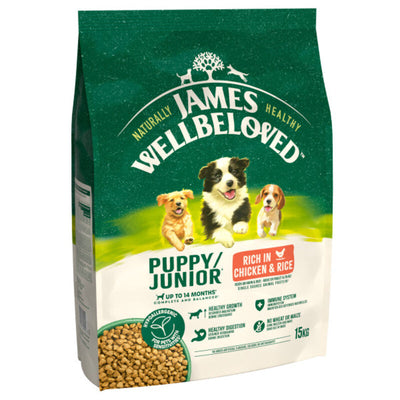 JW Puppy/Junior Chicken & Rice 15 kg James Wellbeloved