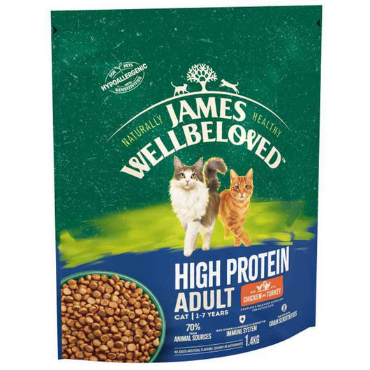 James Wellbeloved Adult Cat High Protein Chicken & Turkey 1.4kg James Wellbeloved