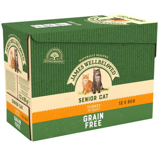 James Wellbeloved Senior Cat Turkey in Gravy Pouches 85g x 12 x 4 James Wellbeloved