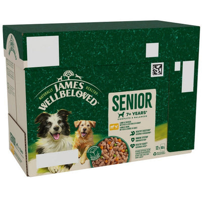 James Wellbeloved Senior Lamb & Chicken in Gravy Pouches 90g x 12 x 4 James Wellbeloved