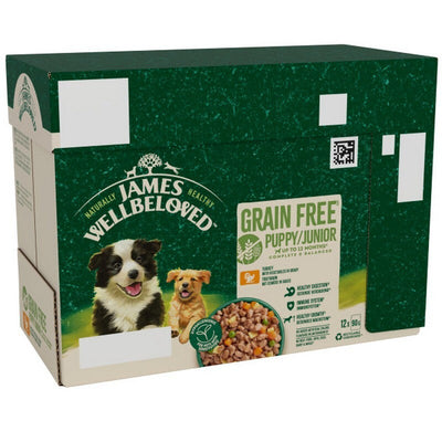 James Wellbeloved Grain Free Puppy Turkey in Gravy 90g x 12 x 4 James Wellbeloved