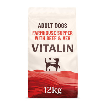 Vitalin Adult Farmhouse Supper with Beef & Veg 12kg Vitalin