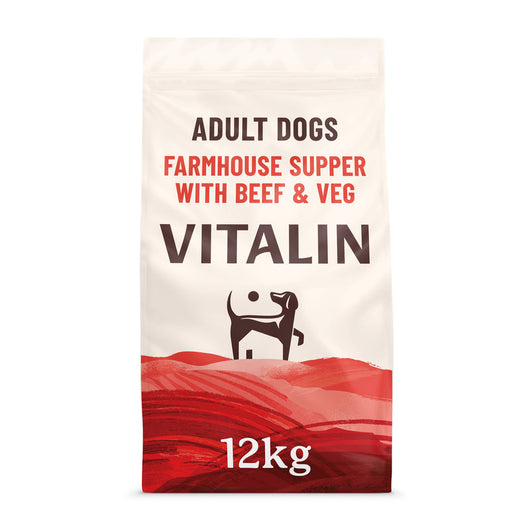 Vitalin Adult Farmhouse Supper with Beef & Veg 12kg Vitalin