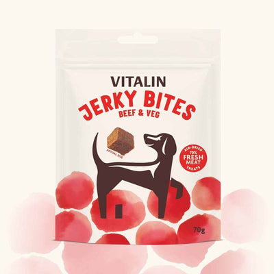 Vitalin Jerky Bites Beef & Veg Treats 70g x 6 Vitalin