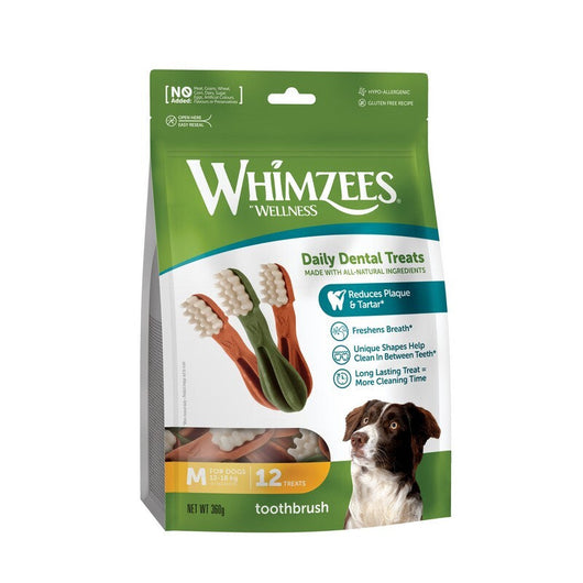 Whimzees Toothbrush Medium 12/bag x 6 Whimzees