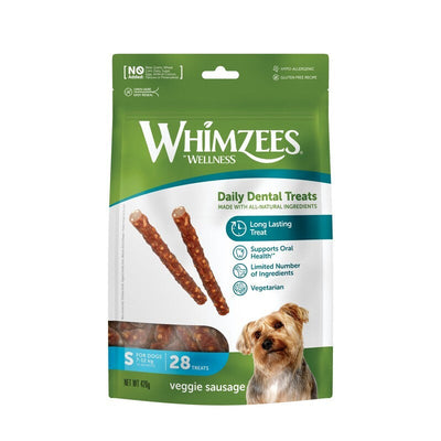 Whimzees Veggie Sausages Small 28 Bag x 6 Whimzees