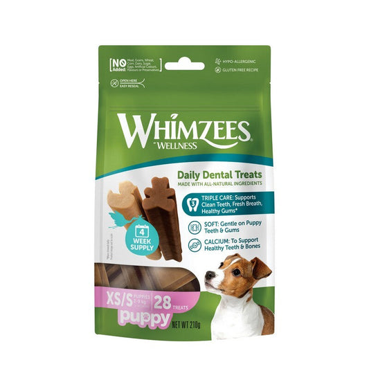 Whimzees Puppy Daily Dental Treat XSmall/Small 28 Sticks x 6 Whimzees