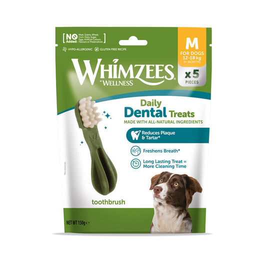 Whimzees Toothbrush Trial Pack Medium 5 pieces x 5 Whimzees