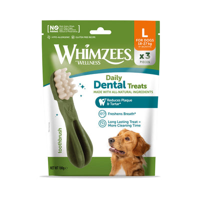 Whimzees Toothbrush Trial Pack Large 3 pieces x 5 Whimzees