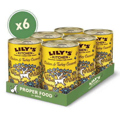 Lilys Kitchen Slow Chicken & Turkey Casserole Tins 400g x 6 Lily's Kitchen