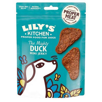 Lilys Kitchen The Mighty Duck Mini Jerky Dog Treats 70g x 8 Lily's Kitchen