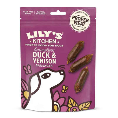 Lilys Kitchen Scrumptious Duck & Venison Sausages Dog Treats 70g x 8 Lily's Kitchen
