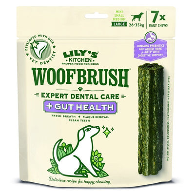 Woofbrush Gut Health Dental Chew Large Multipack 329g x 4 Lily's Kitchen
