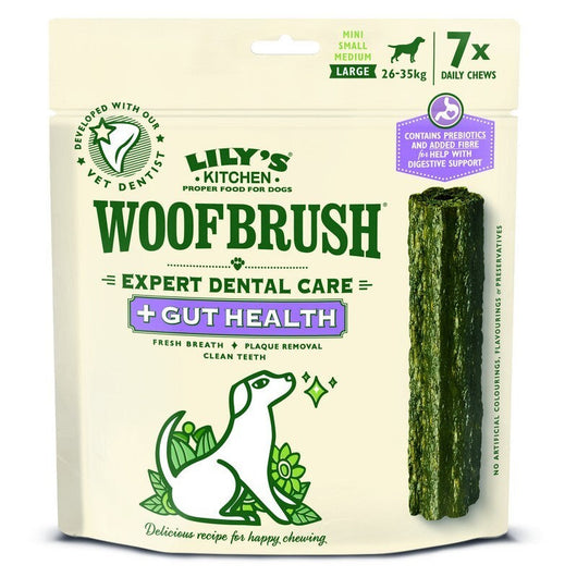 Woofbrush Gut Health Dental Chew Large Multipack 329g x 4 Lily's Kitchen
