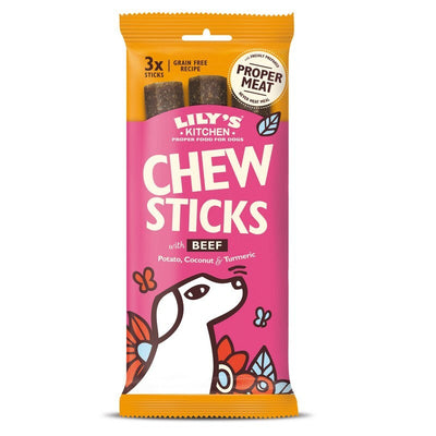 Lilys Kitchen Chew Sticks with Beef 3 Sticks 120g x 10 Lily's Kitchen