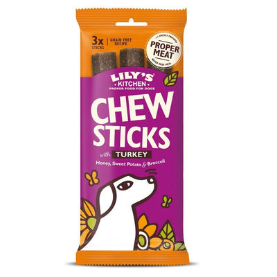 Lilys Kitchen Chew Sticks with Turkey 3 Sticks 120g x 10 Lily's Kitchen