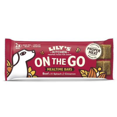 Lilys Kitchen On the Go Bars Beef with Spinach & Cinnamon 2 Pack 40g x 16 Lily's Kitchen