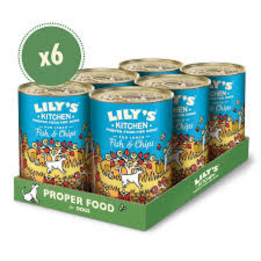 Lilys Kitchen Fish & Chips Tins 400g x 6 Lily's Kitchen