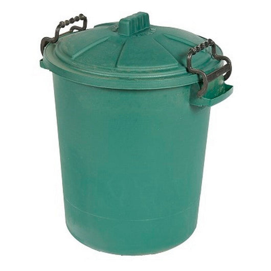 Heavy Duty Dustbin & Lid with Clip 50 litre Green Saddlers