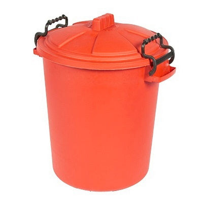 Heavy Duty Dustbin & Lid with Clip 50 litre Red Saddlers