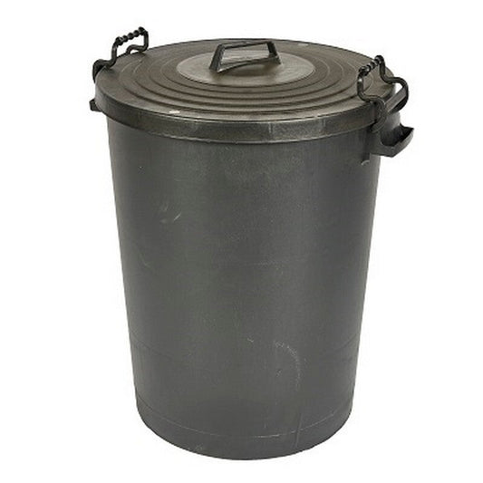 Heavy Duty Dustbin & Lid with Clip 110 litre Black Saddlers
