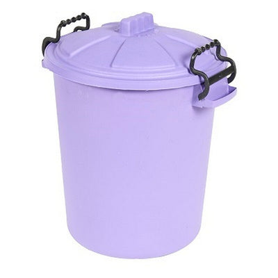 Heavy Duty Dustbin & Lid with Clip 50 litre Purple Saddlers