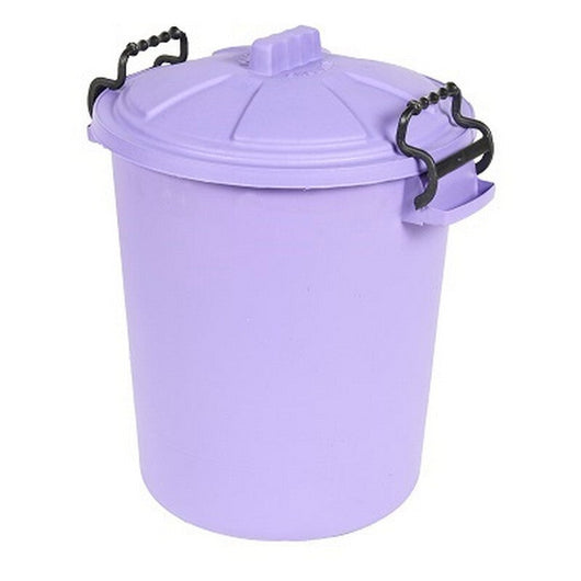 Heavy Duty Dustbin & Lid with Clip 50 litre Purple Saddlers