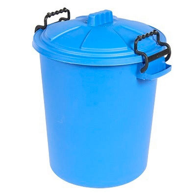 Heavy Duty Dustbin & Lid with Clip 50 litre Sky Blue Saddlers