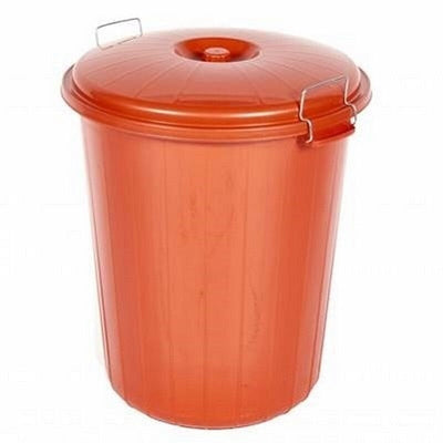Heavy Duty Dustbin & Lid with Clip 70 litre Red Saddlers