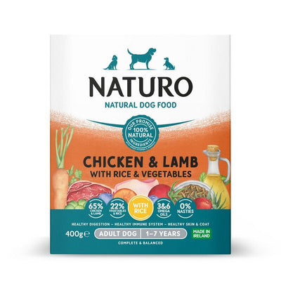 Naturo Adult Chicken & Lamb with Rice & Veg Trays 400g x 7 Naturo