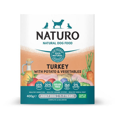 Naturo Adult Grain Free Turkey with Potato & Veg Trays 400g x 7 Naturo