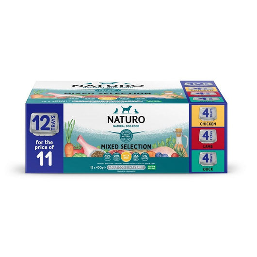 Naturo Adult Variety with Rice & Veg Trays 400g x 12 for 11 Naturo